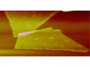 Rasterkraftmikroskop-Bild des Feldeffekt-Transistors aus schwarzem Arsen-Phosphor - Bild: C. Zhou und B. Liu / Viterbi School of Engineering (University of Southern California)