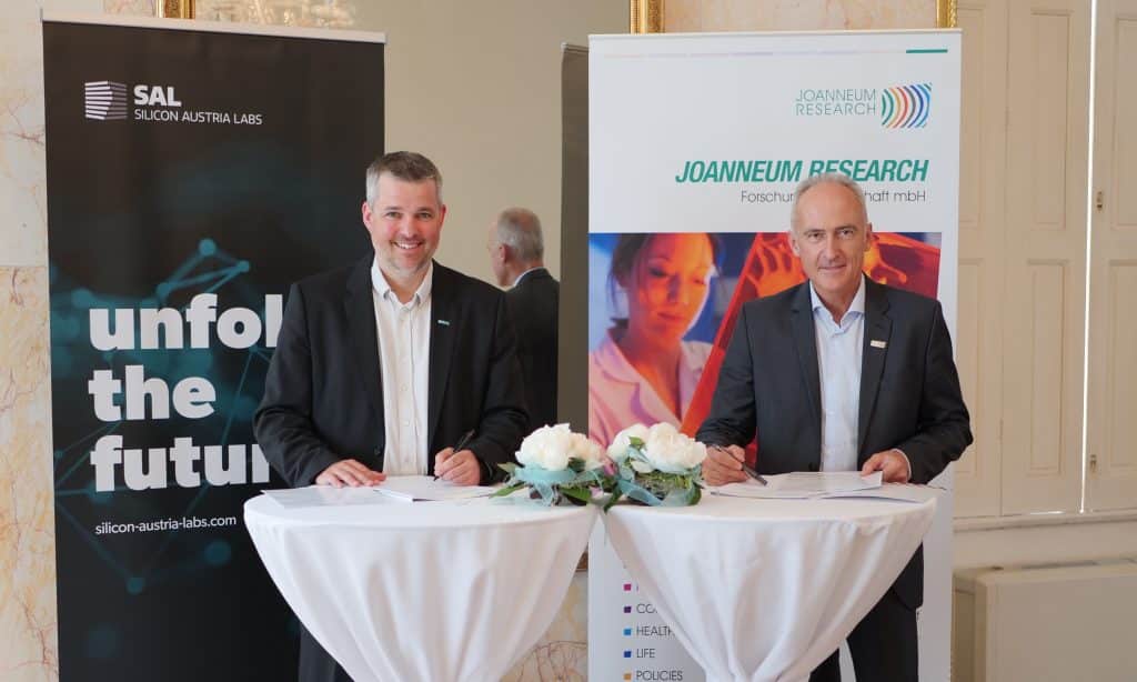 SAL-Geschäftsführer Gerald Murauer und Heinz Mayer, Geschäftsführer der JOANNEUM RESEARCH | Foto: SAL/ Isabella Preuer