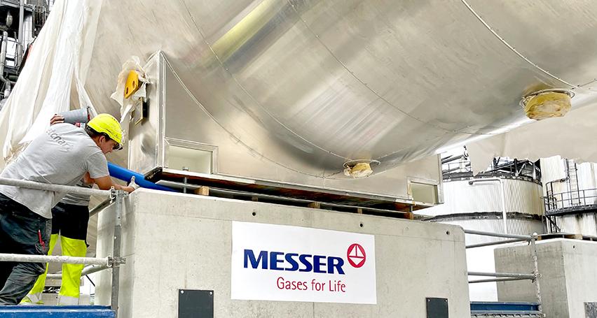 Die CO2-Reinigungs- und Verflüssigungsanlage mit einer Kapazität von 60.000 Tonnen pro Jahr am Standort Lacq. | Foto: Messer Austria