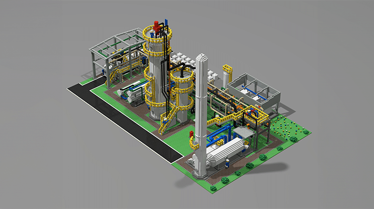 Beim Modellbau der Biturox® Bitumen-Anlage wurden über 31.000 LEGO Steine verbaut. | Bild: Pörner